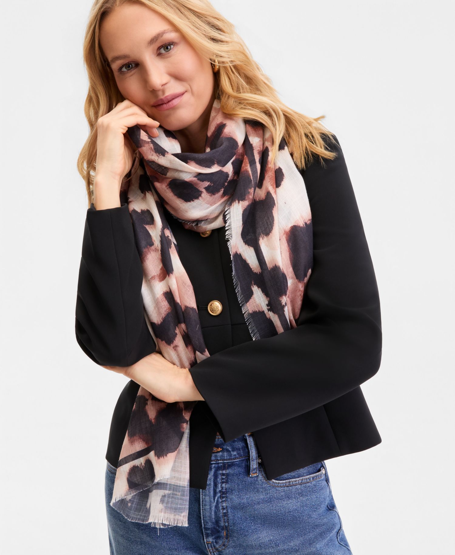 Classic Leopard Blur Wrap Scarf