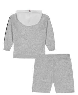 Boys' 2T-7 Striped Detail Hoodie and Shorts, 2-Piece Set