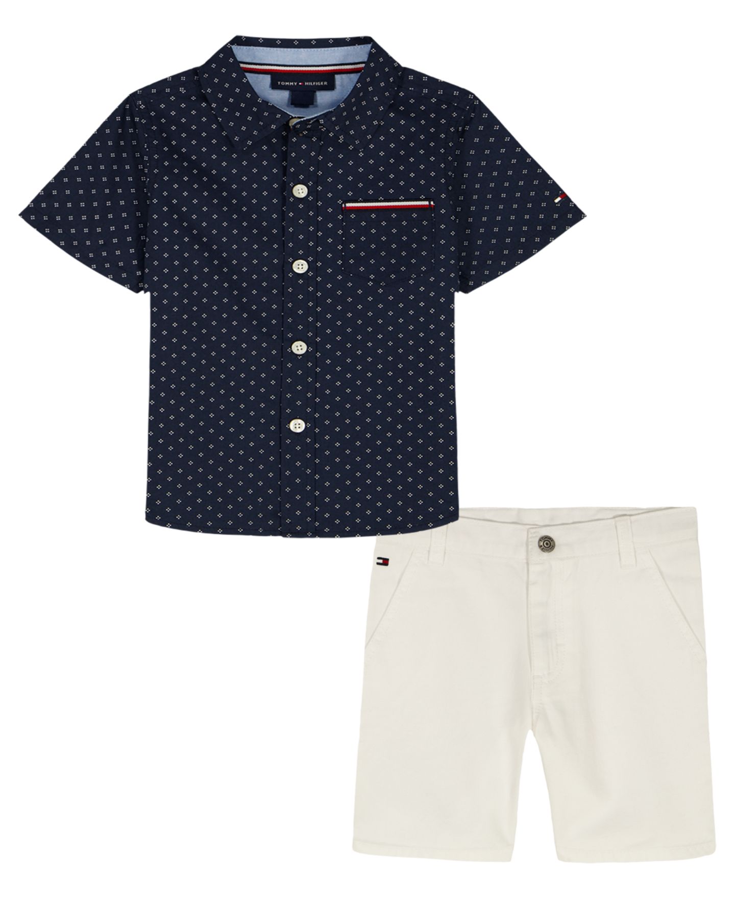 Детский комплект Tommy Hilfiger: рубашка с отложным воротником и шорты, 2T-7, цвет: Яркий белый — фото 7