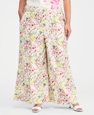 Plus Size Wide-Leg Elastic Waist Pants