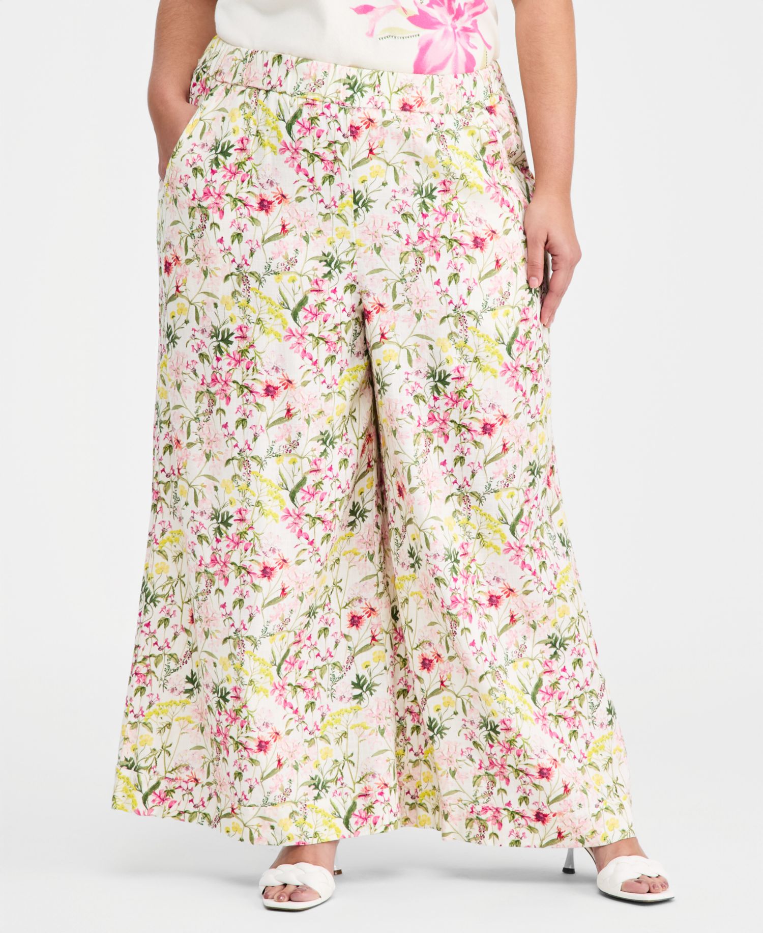 Plus Size Wide-Leg Elastic Waist Pants