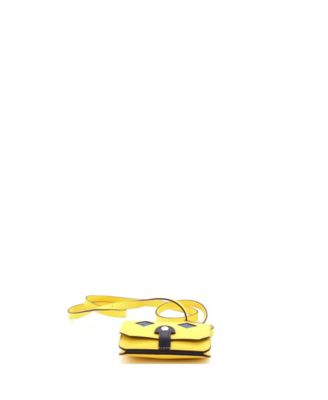 Pre-Owned HERMES Chien Card Holder with Strap Swift and Chevre Mysore