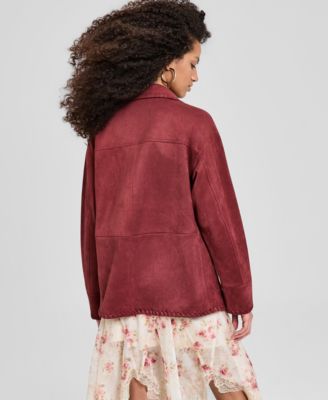 Women's Faux Suede Whipstitch Jacket