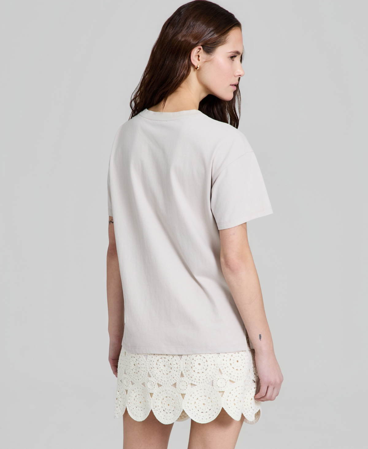 And Now This Women's Crochet-Trim Cotton T-Shirt, Macy's Exclusive