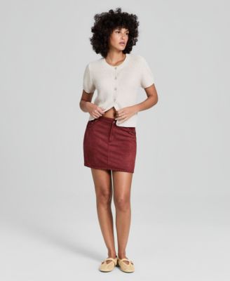 Women's Faux-Suede Woven Mini Skirt
