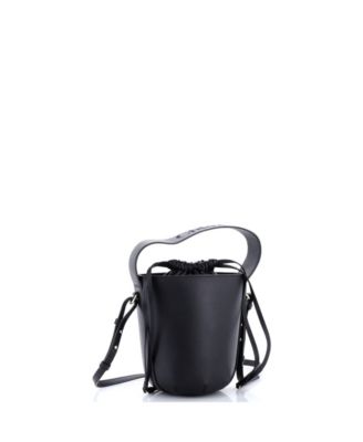 Sense Drawstring Bucket Bag Leather