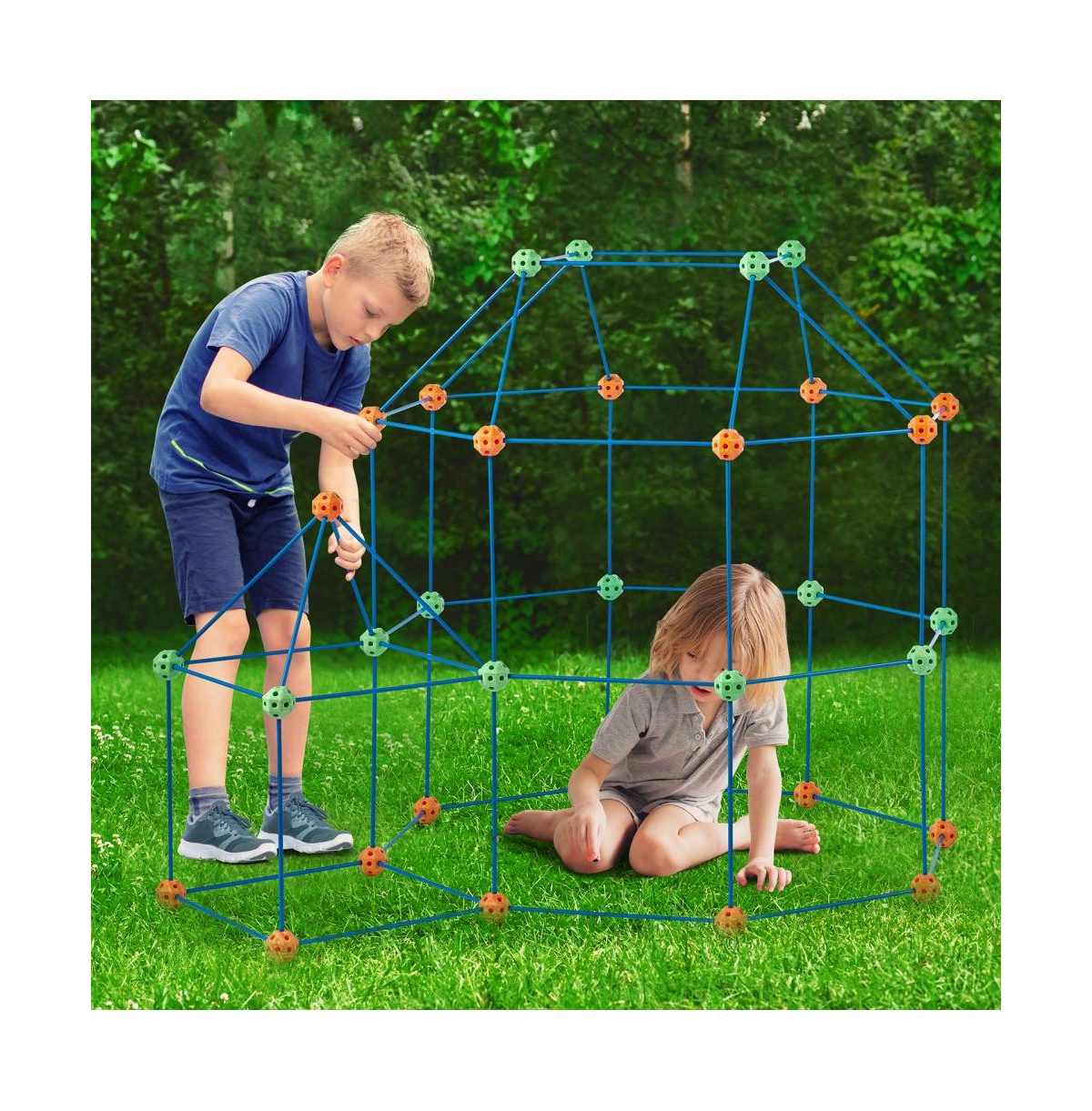 Slickblue 180PCS Kids Tent Fort Building Kit Stem Construction Set