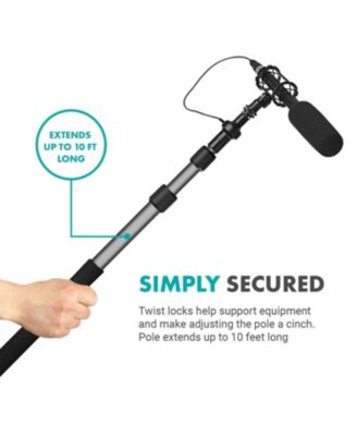 Boom Mic Bundle - Shotgun Microphone with Telescoping Boom Pole and XLR Cable