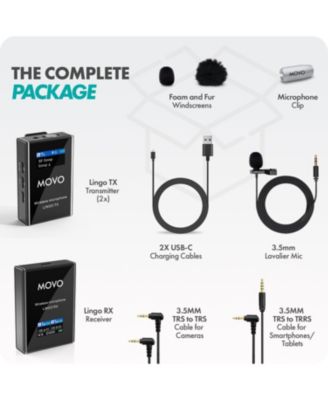 Lingo-Duo Wireless Lavalier Mic System for DSLR Cameras and Smartphones