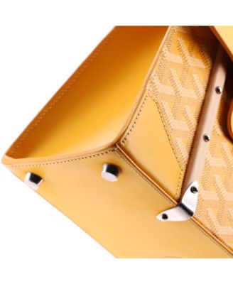 Mini Structured Saigon Top Handle Bag Coated Canvas with Leather