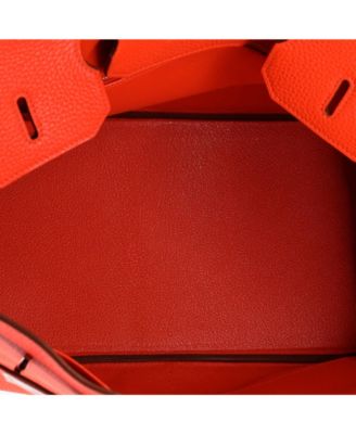 Pre-Owned HERMES Birkin 35 Handbag Orange Togo with Palladium Hardware