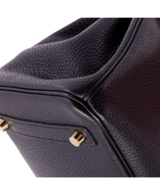 Birkin 30 Handbag Black Clemence with Gold Hardware