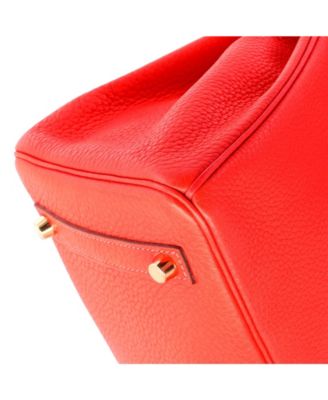 Birkin 30 Handbag Red Clemence with Gold Hardware