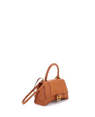 Small Hourglass Top Handle Bag Leather