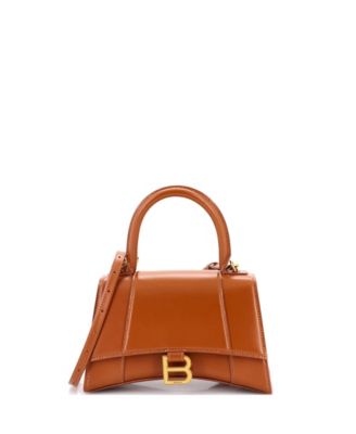 Small Hourglass Top Handle Bag Leather