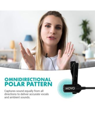 PM10 Deluxe Lavalier Lapel Clip-on Omnidirectional Condenser Microphone for Smartphones