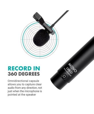 LV8-D Broadcast-Quality XLR Lavalier Omni-Directional Wired Microphone
