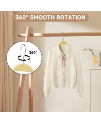 BP4U Premium Wooden Clothes Hangers, Lightweight Slim Birch Wood Coat Shirt Top Hangers