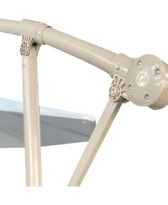 10ft Offset Patio Umbrella Cantilever Hanging Market Umbrella with Easy Tilt and Crank Beige