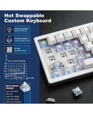 AL68 Wireless Mechanical Keyboard,Full Aluminum CNC,60% Layout with Knob, QMK/VIA Software,Gasket Mounted,Hot Swappable,RGB,BT/2.4G/USB-C