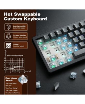 AL68 Wireless Mechanical Keyboard,Full Aluminum CNC,60% Layout with Knob, QMK/VIA Software,Gasket Mounted,Hot Swappable,RGB,BT/2.4G/USB-C