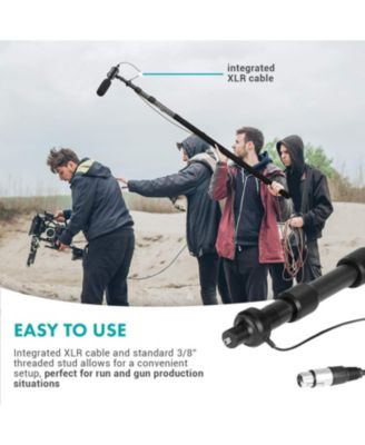 CMP-25 8.2' Telescoping Carbon Fiber Microphone Boom Pole with Integrated XLR Cable for Video Production and Electronic News Gathering