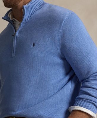 Men's Big & Tall Cotton Quarter-Zip Sweater