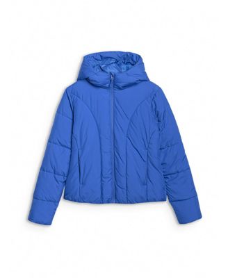 Women's down jacket with synthetic filling - blue
