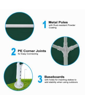 10x10ft Party Tent Outdoor Heavy Duty Gazebo Wedding Canopy with 4 Removable Walls Green