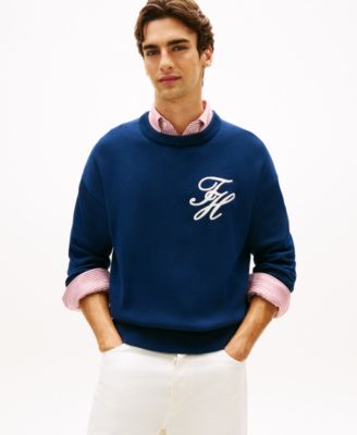 Men's Chunky Cotton Crewneck Sweater