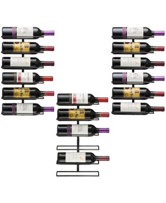 Sorbus - 3 Pack Black Metal Wine Rack Bottle Holder - for Home Bar, Kitchen (Holds 18) Black