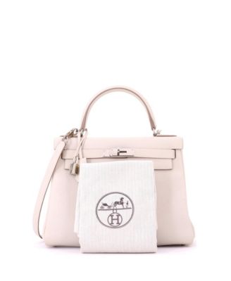 Kelly 28 Handbag Light Togo with Palladium Hardware