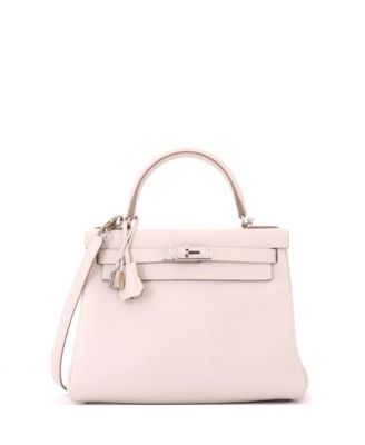 Kelly 28 Handbag Light Togo with Palladium Hardware