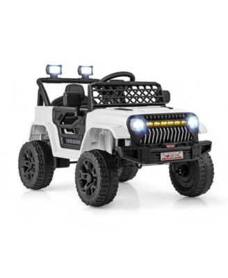 Kids 12V Electric Ride On Truck with Remote Control LED Lights and Music for Ages 3 and Up