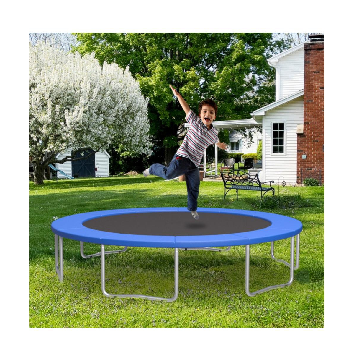 Hongge Trampoline Replacement Pad with Foam Cushion Universal Spring Cover for Safety Protection