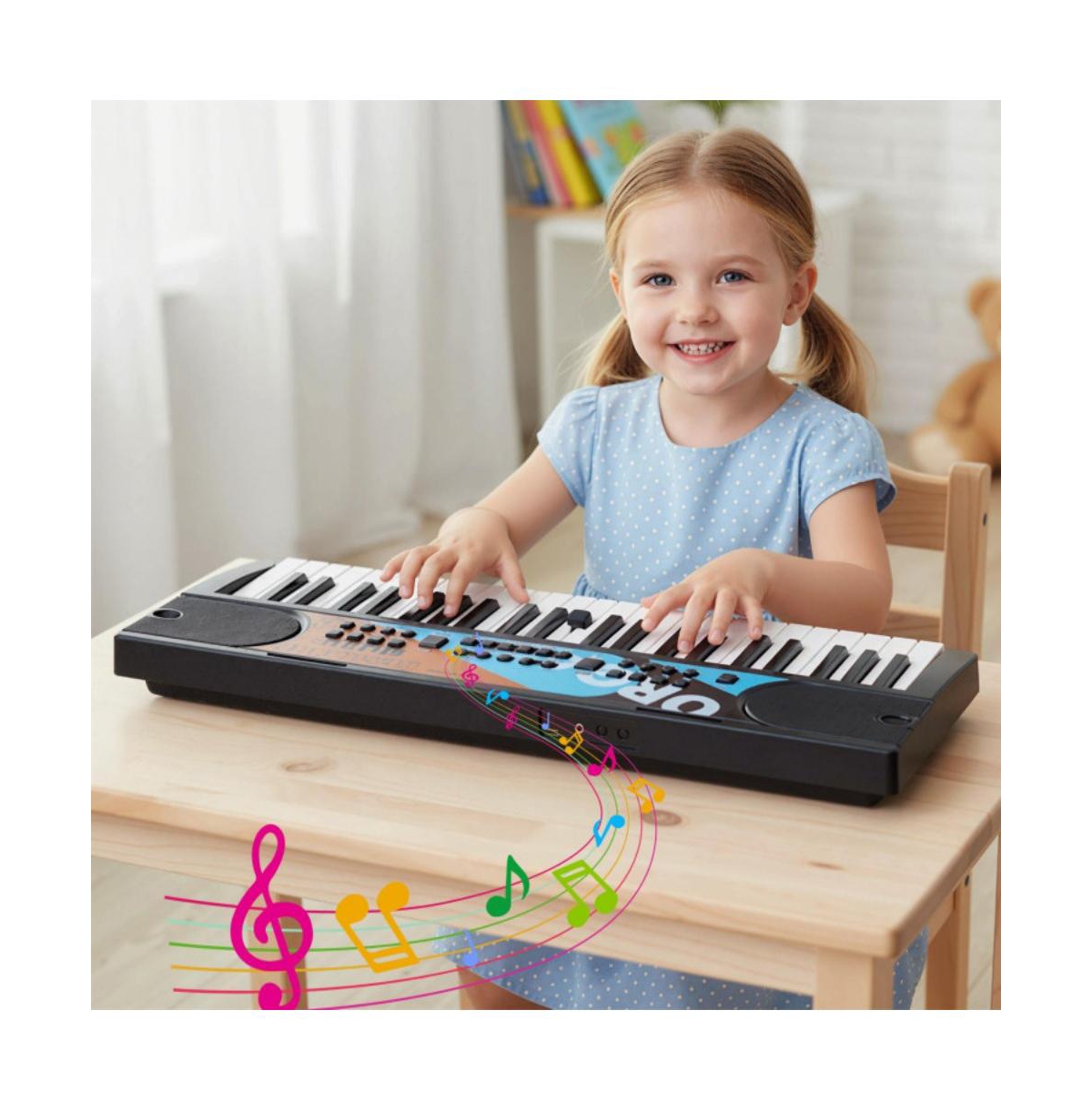 Hongge Kids Electronic Keyboard Piano with Microphone and 49 Keys for Musical Learning