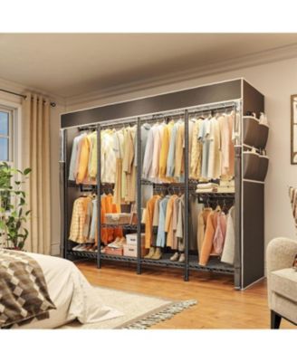 Clothes Rack with Cover,Clothing Rack for Hanging Clothes,Portable Closet,Adjustable,1150LBS