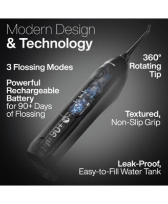 Icon Electric Water Flosser - 150ml Tank, Cordless Rechargeable, Waterproof, Portable Oral Irrigator (Black)
