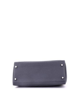 Pre-Owned HERMES Kelly 28 Handbag Grey Togo with Palladium Hardware