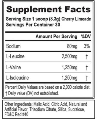 BCAAs Amino Acids Powder | BCAA Powder Post Workout Recovery Drink and Stim Free Pre Workout Energy Drink Powder | for Men | Cherry Limeade