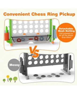 Giant Four Game Activity Set with Adjustable Height and Outdoor Family Play Features