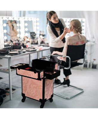 2-Piece Makeup Train Case Cosmetic Organizer Kit