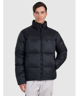 Men's padded jacket with synthetic filling - black