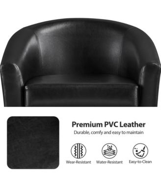 Faux Leather Accent Chair Black