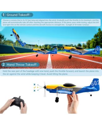 2.4G 3-Channel RC Plane with Auto-Stable 6-Axis & Durable EPP, Includes 2 Batteries
