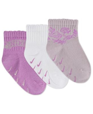 Baby Girls' Lace It Up Scalloped Ankle Socks, 3-Pack