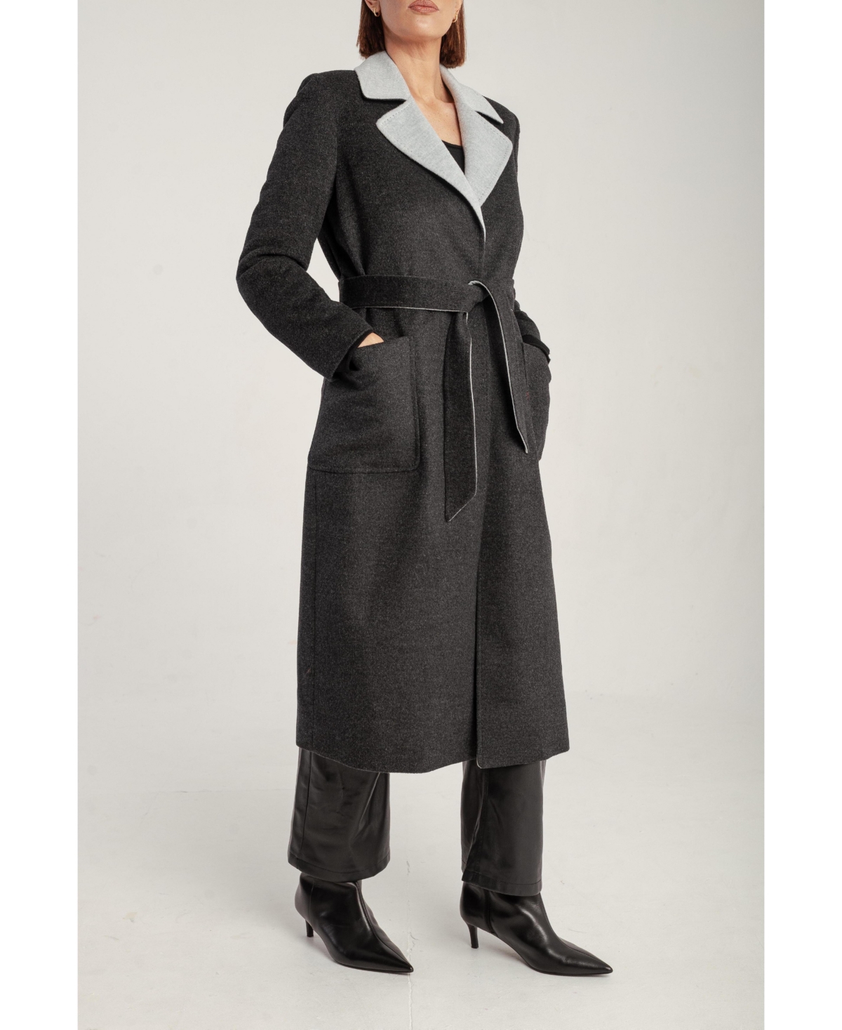 1982 Women's Cashmere Belted Wrap Coat