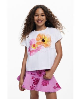 Girls Girls's Short-sleeve T-shirt with embroidered flowers