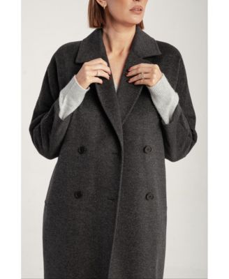 Women's Cashmere Double Breasted Long Coat