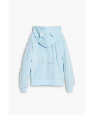 Girls Girls's Hoodie with ears and strass logo